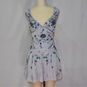 Pretty V Neck Blue Chiffon A Line Formal 8th Grade Homecoming Dress Birthday Outfits cc3376