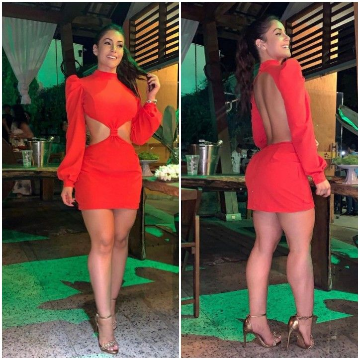 Fashion Red Long Sleeves Party Dress,Red Homecoming Dress cc805