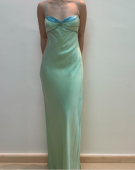 Fashion Green Straps Sheath Party Evening Gown Sweetheart Prom Dress With Beading cc2072