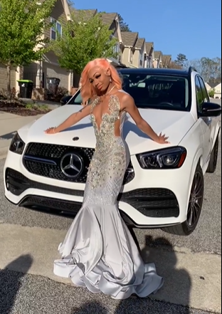 Gorgeous Satin Beaded Evening Gown,Formal Mermaid Prom Dress cc2487