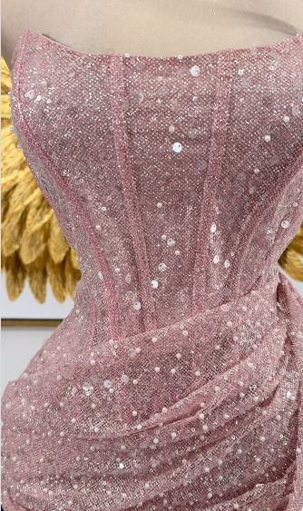 Bling Pink Sequins Homecoming Dress Cocktail Dress cc2123