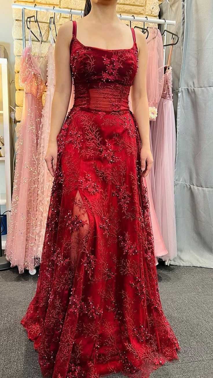 Sexy A-Line Satin Square Spaghetti Straps Empire Appliques Party Prom Evening Dress cc645