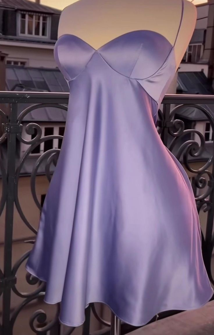 Sexy Lilac Satin A Line Homecoming Dres Short Prom Dress cc2075