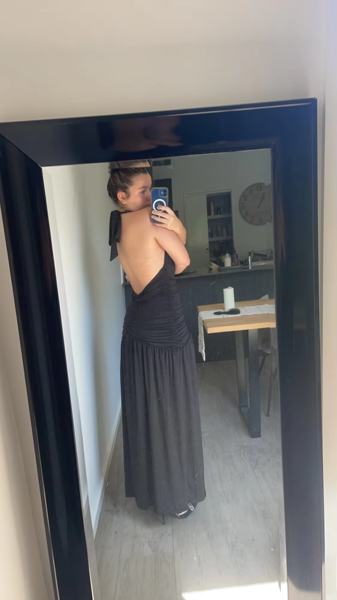 Sexy Halter Backless Party Evening Dress,Brown V Neck Slit Prom Dress cc2915