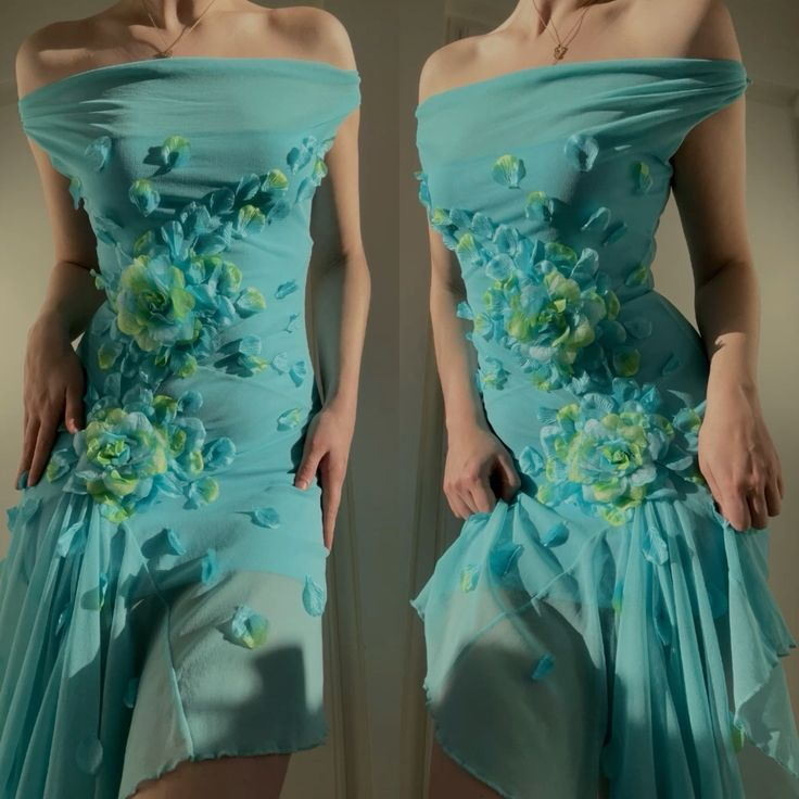 Unique Off The Shoulder Chiffon Appliques Party Dress Birthday Dress cc2163