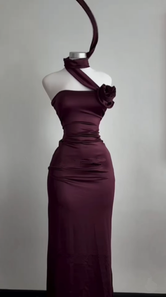 Vintage Burgundy Sheath Party Evening Dress,Long Prom Dress cc2940