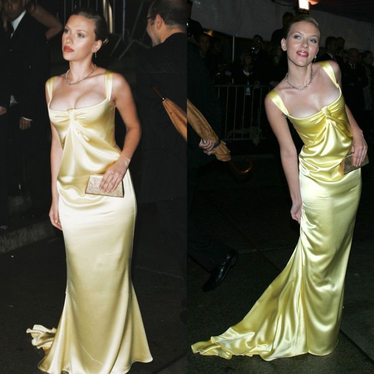 Elegant Yellow Mermaid Satin Party Dress Prom Dress cc2344