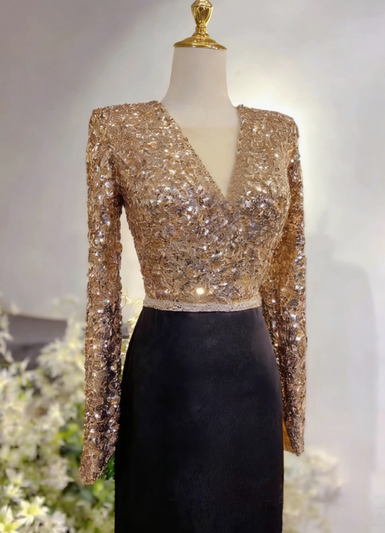 Gorgeous Prom Dress A Line V-neck Evening Dress Formal Dress cc5716