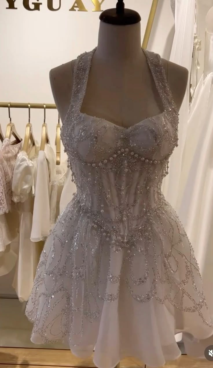 Beautiful White Tulle Beaded A Line Birthday Outfits Short Homecoming Dress Wedding Dress cc3153