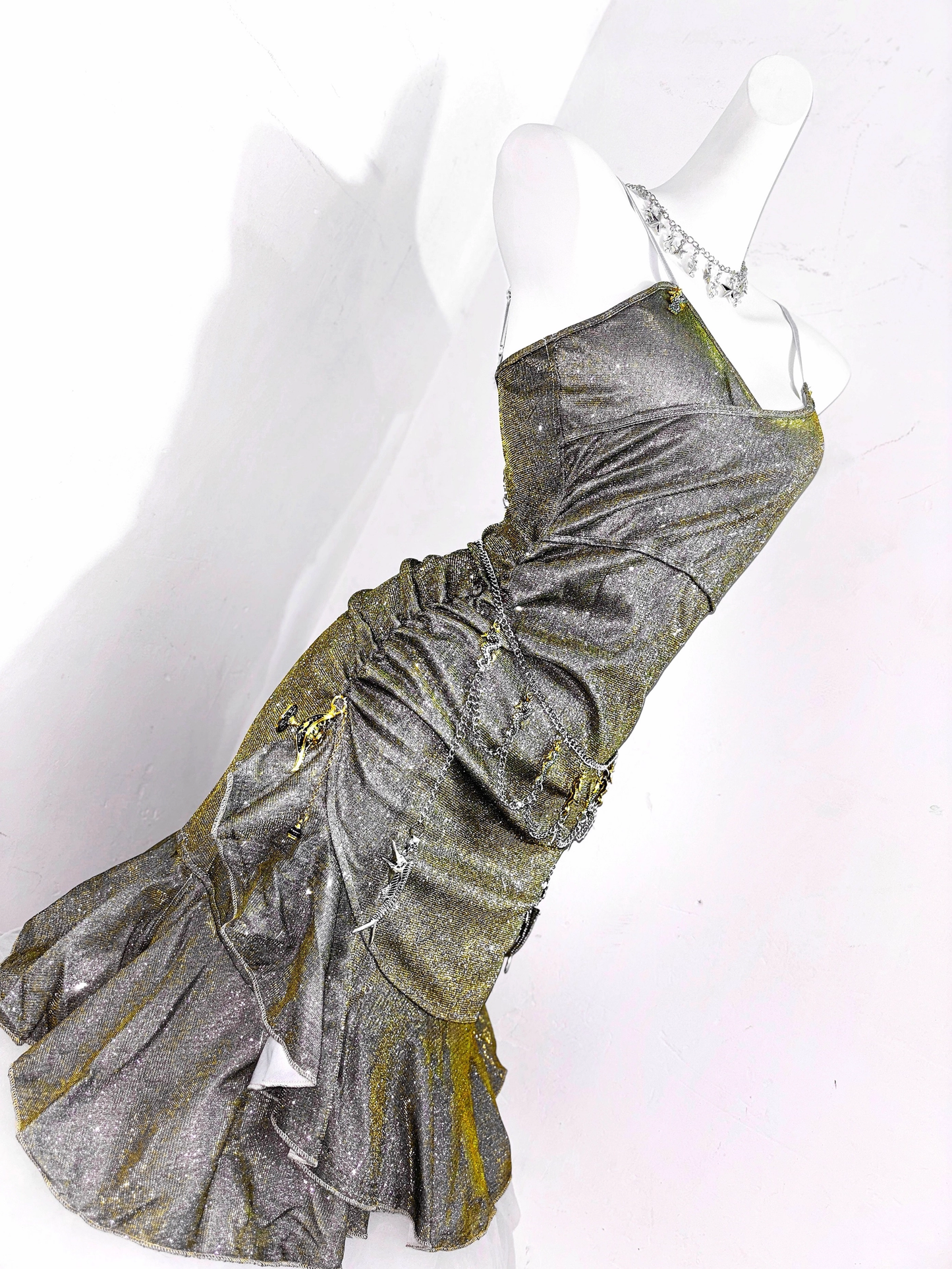 Unique spaghetti Straps Green Ruffles Mini Party Dress Homecoming Dress Cocktail Dress cc3228