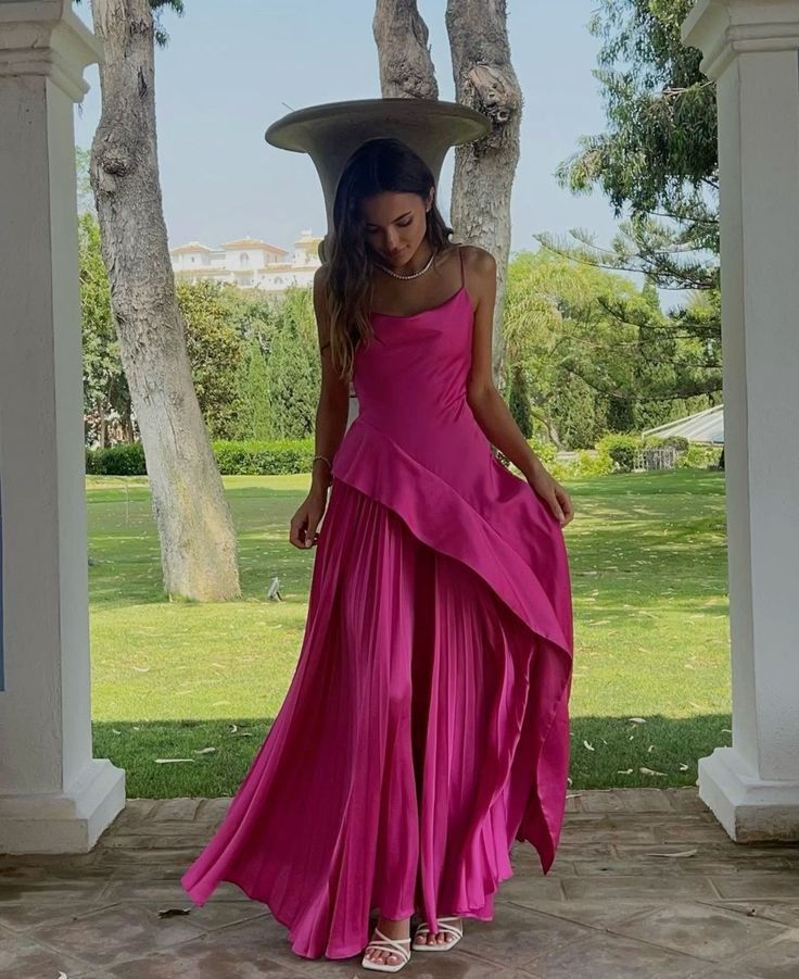 Sexy Hot Pink Ruffles Long Prom Dress Party Evening Dress cc2221