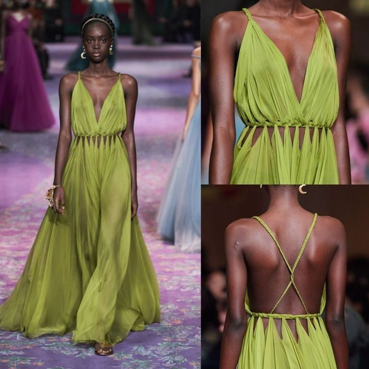 Sexy Green Deep V Neck Chiffon Party Dress,A Line Backless Prom Evening Gown cc2908