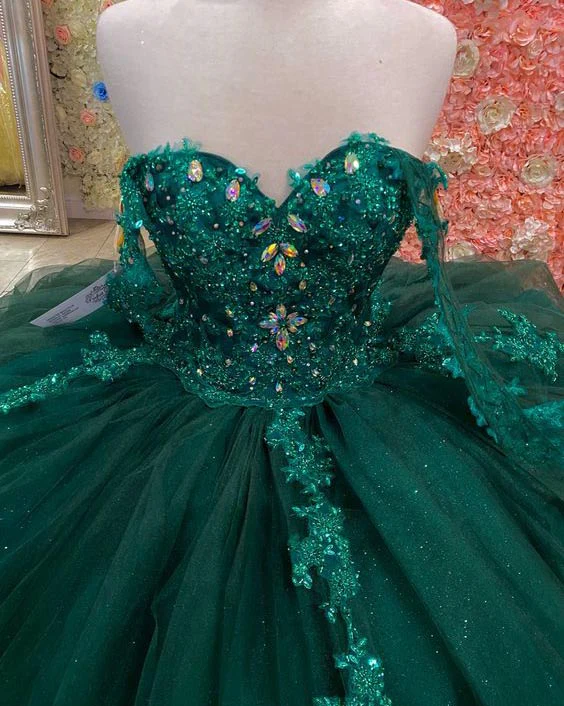 Emerald Green Quinceanera Dresses Sweet 16 Dress cc220
