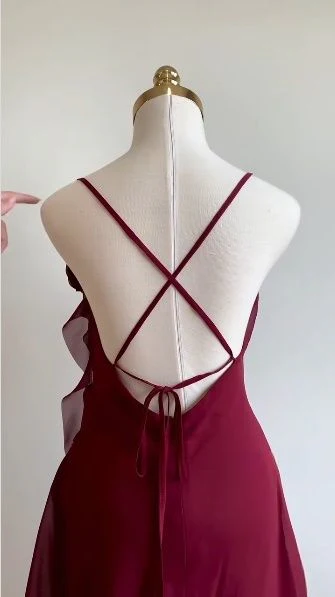 Pretty Burgundy Chiffon Short Cocktail Dress Homecoming Dress cc3203