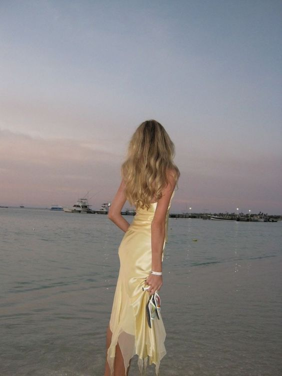 Yellow Mermaid Halter Satin Prom Dress Party Evening Dress cc2586