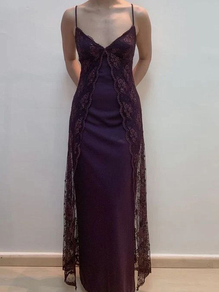 Vintage Lace Satin Evening Dress Formal Prom Dress cc2157