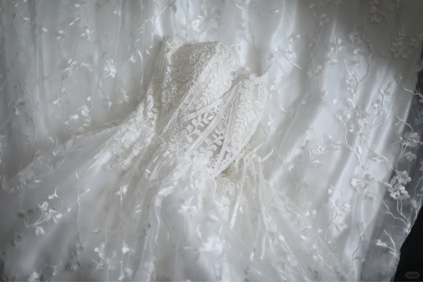 Vintage White Spaghetti Straps Lace A Line Wedding Dress Guest Dress cc3190