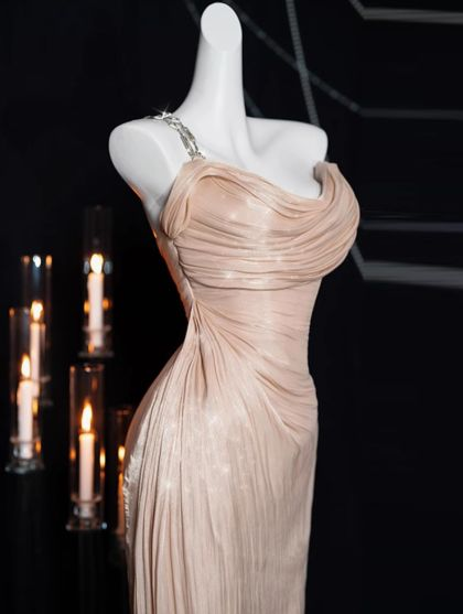 Sweet One-shoulder Satin Long Prom Dress,Formal Evening Dress cc2650