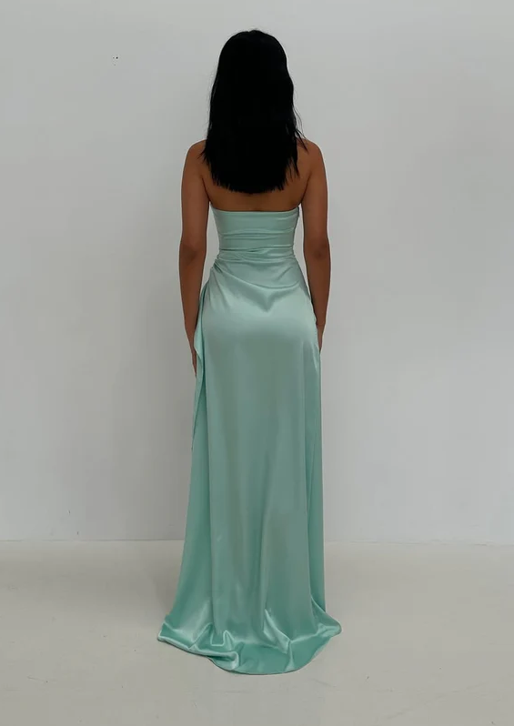 Elegant Strapless High Slit Long Prom Dress Formal Party Dress cc2040