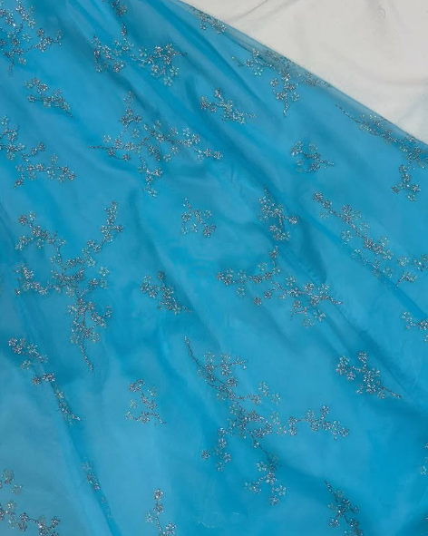 Chic Strapless Blue A Line Tulle Sequins Party Dress,Formal Prom Evening Dress cc2608