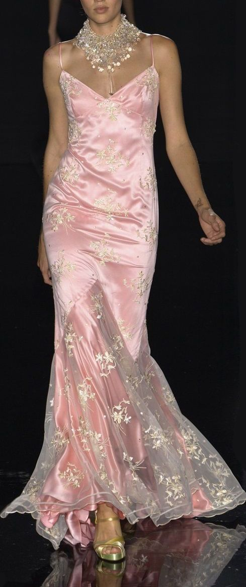 Pretty Pink Satin Lace Mermaid Evening Dress,Long Party Dress cc2850