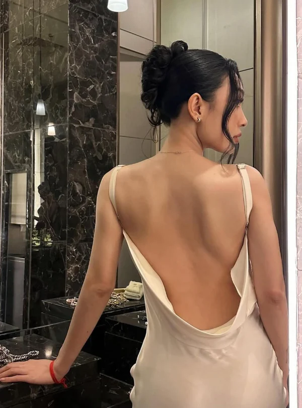 Classy White Satin Pleated Mermaid Wedding Dress,Backless Slit Party Evening Dress cc2696