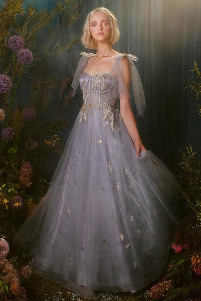 Fairy Blue Tulle Sequins Appliques A Line Prom Dress Evening Dress,Formal Party Gown cc2805