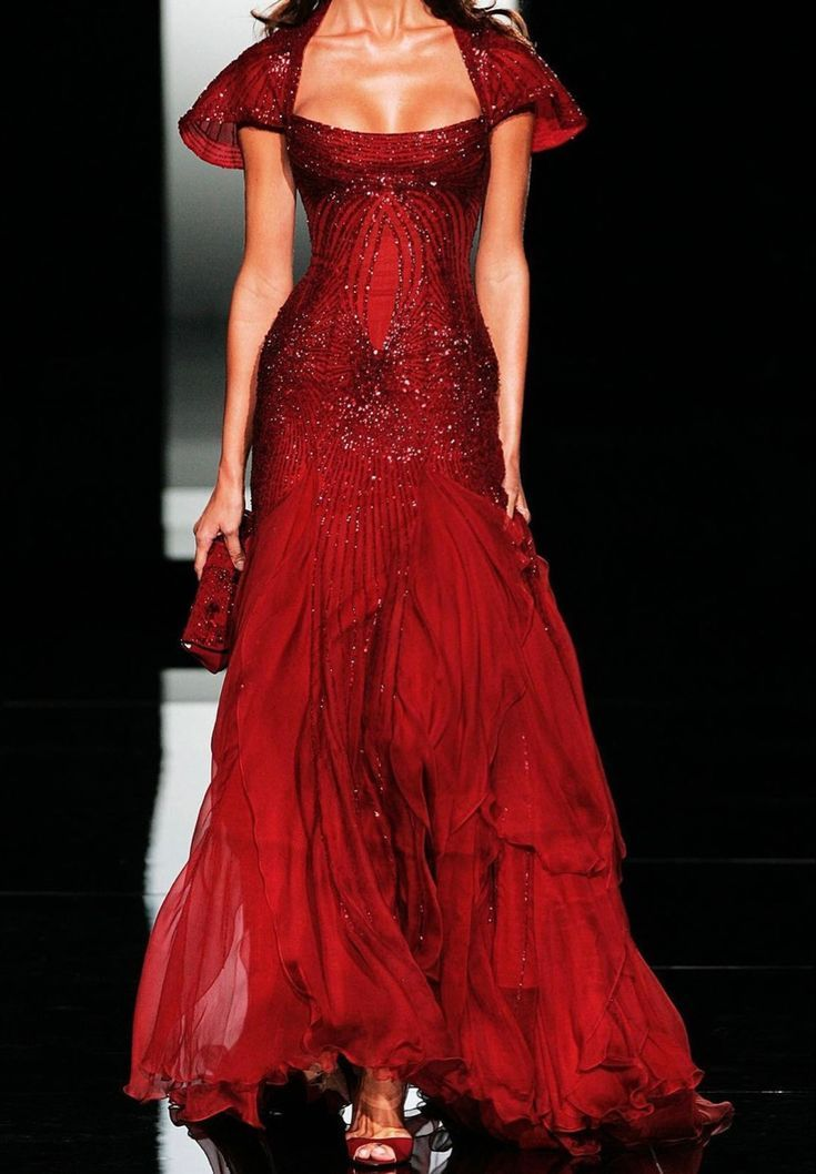 Charming Strapless Burgundy Mermaid Chiffon Sequins Evening Gown,Long Prom Dress cc2577