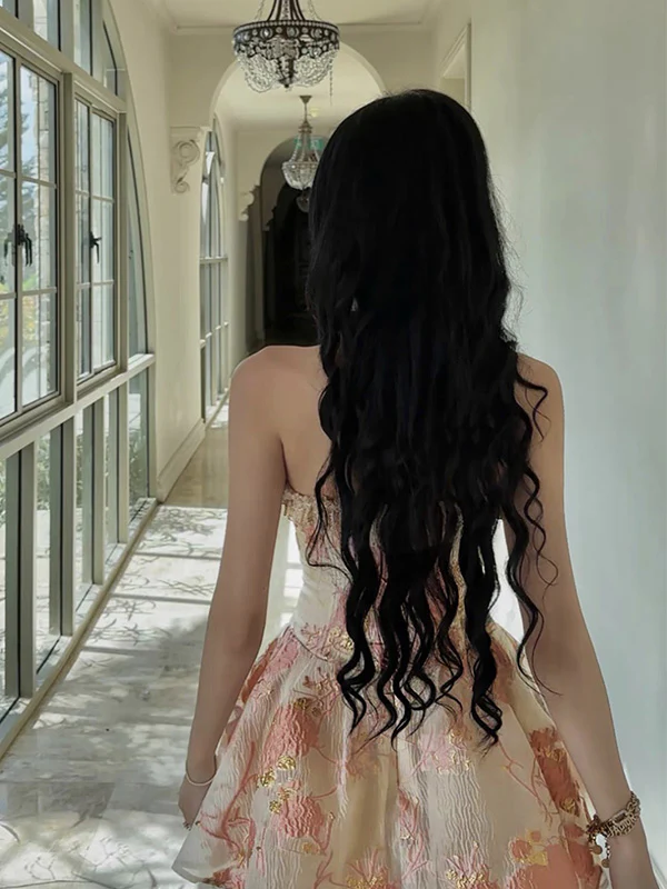 Gorgeous Strapless Satin Print Floral A Line Short Party Dress Graduation Homecoming Dress cc3430