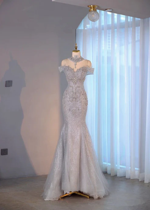 Stunning Mermaid Off The Shoulder Prom Dress,Pageant Dress cc1202