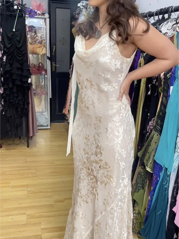 Stunning Straps Satin Print Mermaid Prom Dress,Long Party Evening Dress cc2754