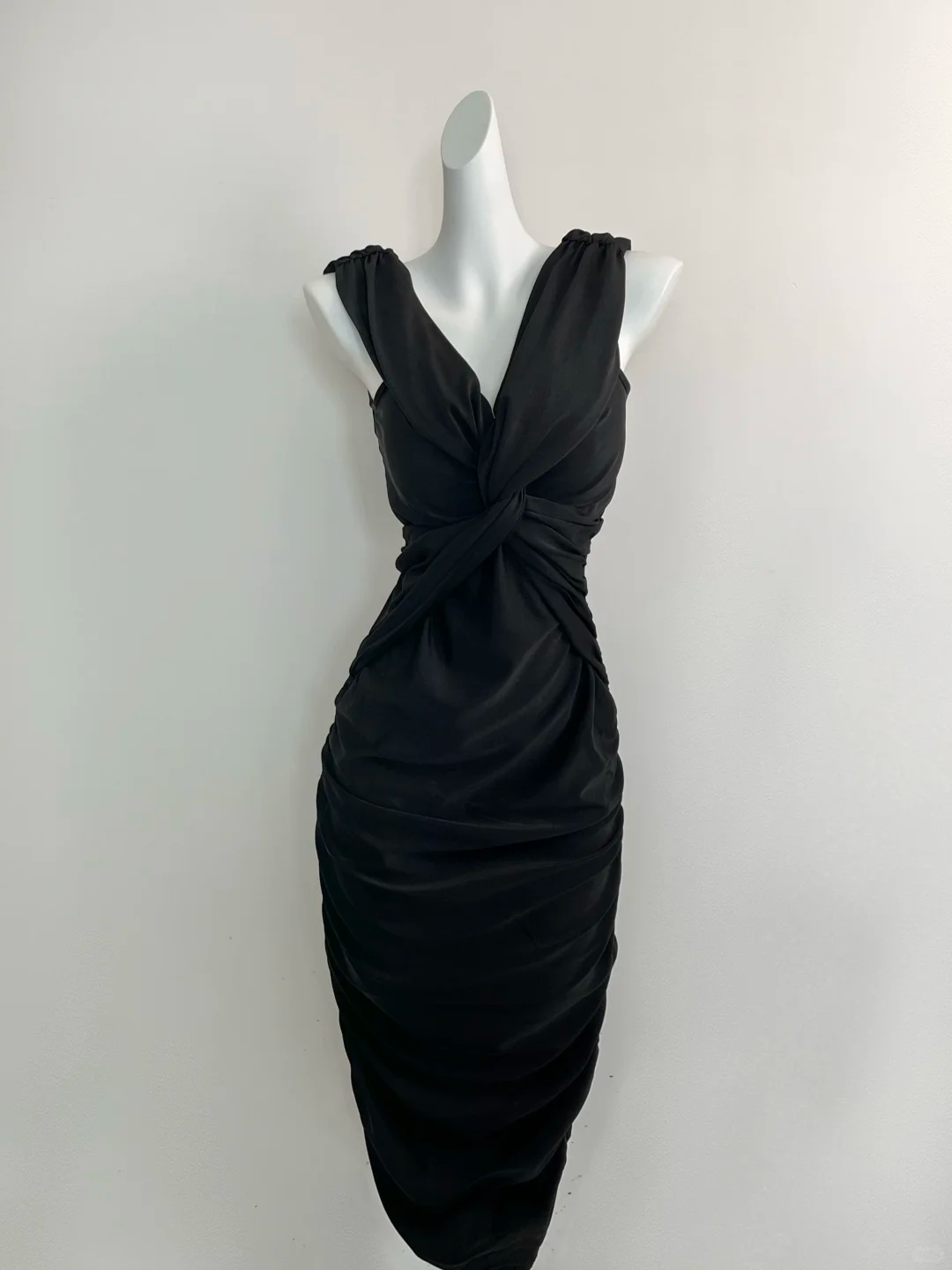 Sexy Black Sheath Pleated Party Dress Cocktail Dress cc3077