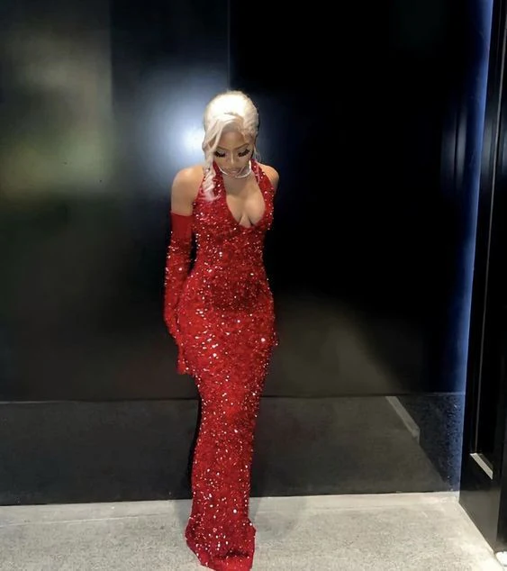 Mermaid Sequins Formal Prom Dress Long Evening Gown cc259