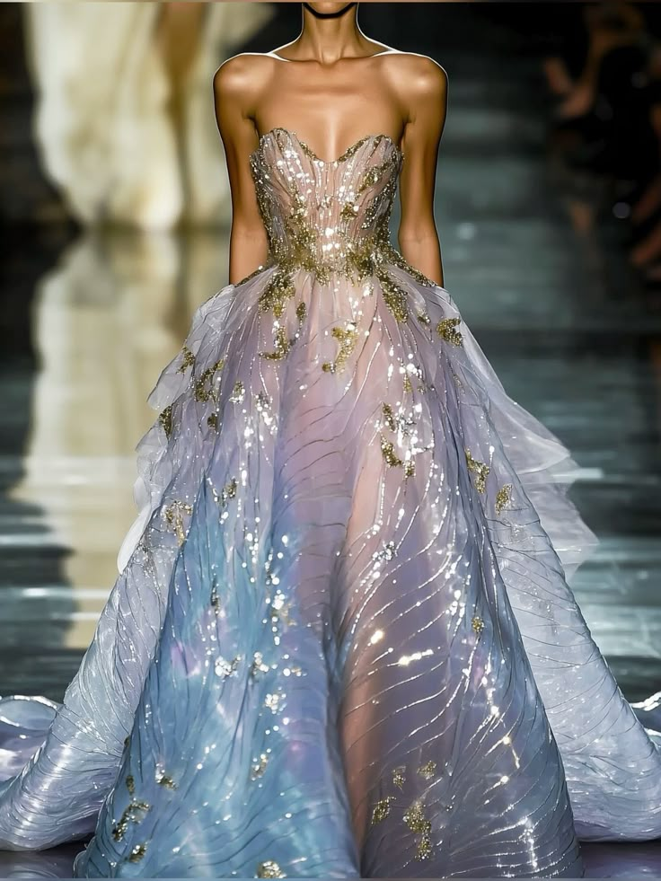 Glitter Strapless Tulle Sequins A Line Prom Dress,Shiny Party Evening Dress cc2829
