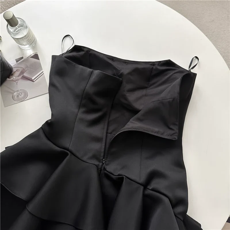 Sexy Black Irregular Puffy Short Homecoming Dress cc3052