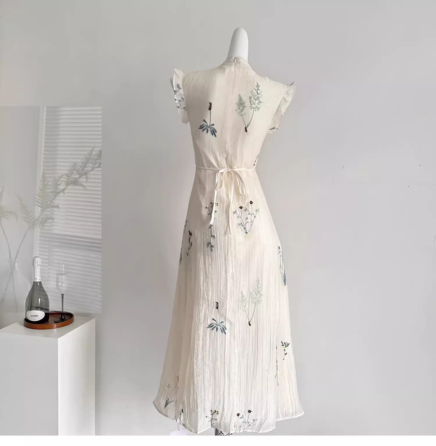 New Chinese Style Retro Embroidered Vacation Dress Party Dress cc3061