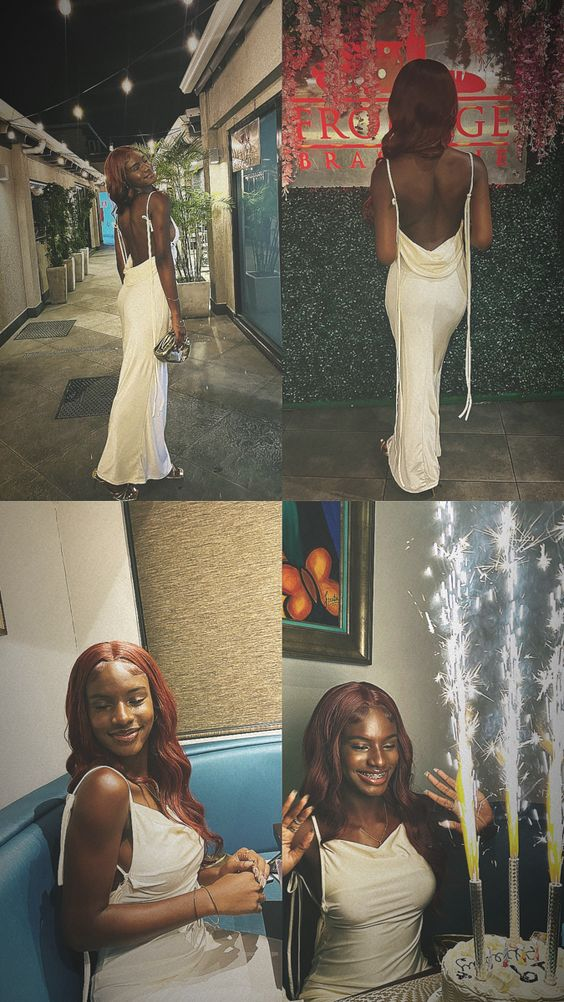 Simple Sexy Backless Evening Dress,22th Birthday Outfit cc1189