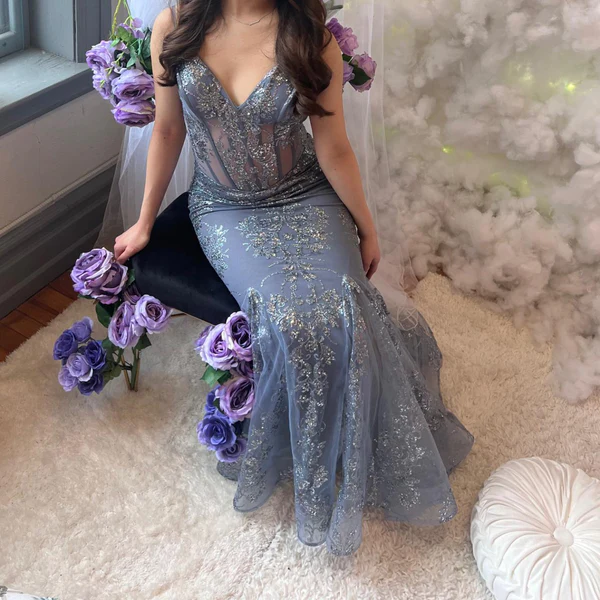 Charming V-Neck Mermaid Prom Dress,Fashion Evening Dress cc1350