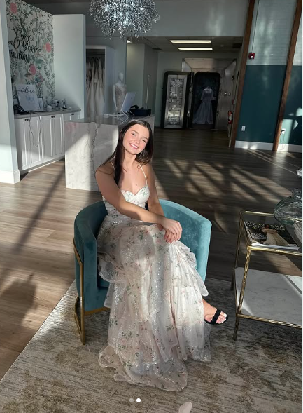 Beautiful Spaghetti Straps Lace Layered Evening Dress,A Line Slit Prom Dress cc2717