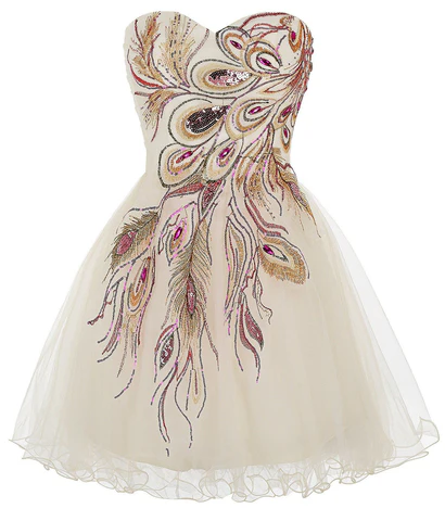 Elegant Strapless Tulle Sequins Short Party Dress A Line Homecoming Dress cc2926