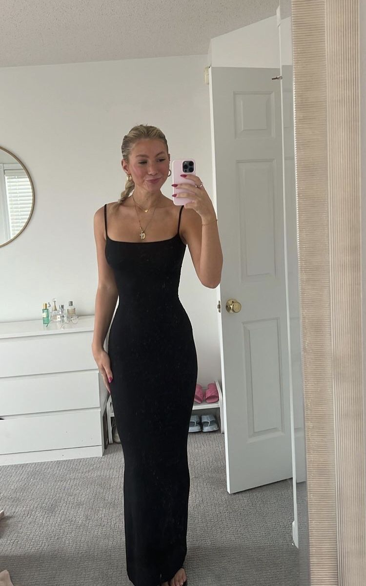 Sexy Black Spaghetti Straps Prom Dress,Black Party Dress cc758