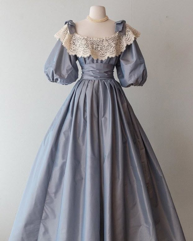 Cute Lace Satin A Line Party Evening Dress,Blue Prom Dress cc2938