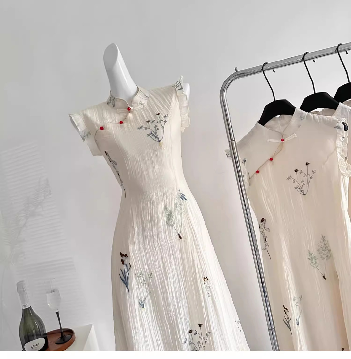 New Chinese Style Retro Embroidered Vacation Dress Party Dress cc3061