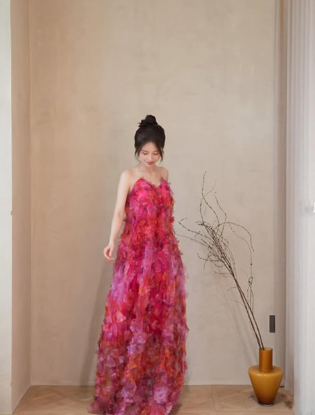 Beautiful Tulle Print Pleated A Line Prom Dress,Wedding Dress cc2987