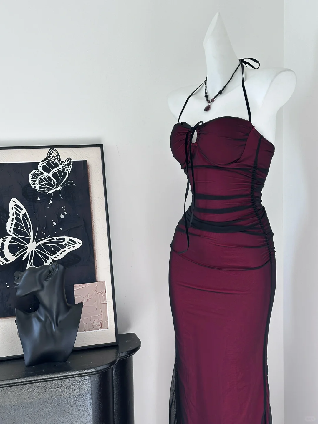 Vintage Halter Sheath Long Party Dress Formal Evening Dress cc3233