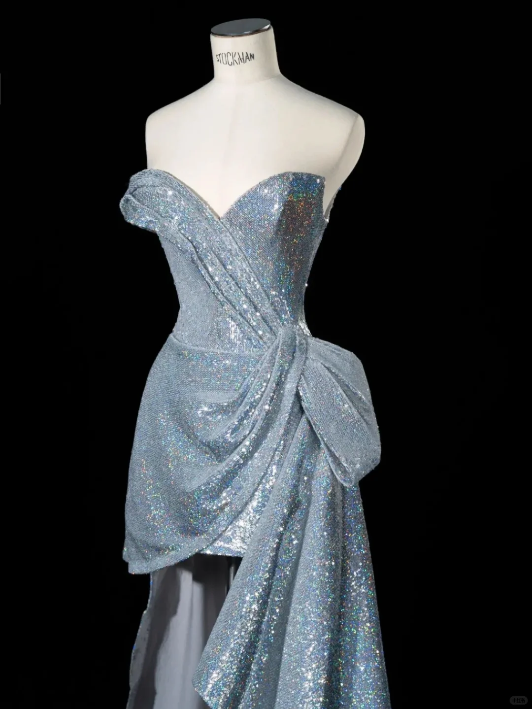 Glitter Strapless Sweetheart Blue Sequin Birthday Outfits 6th Grade Homecoming Dress cc3198