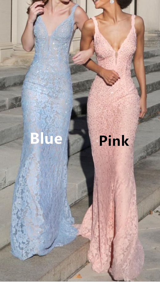 Charming V Neck Lace Beaded Evening Dress Mermaid Party Prom Gown cc2015