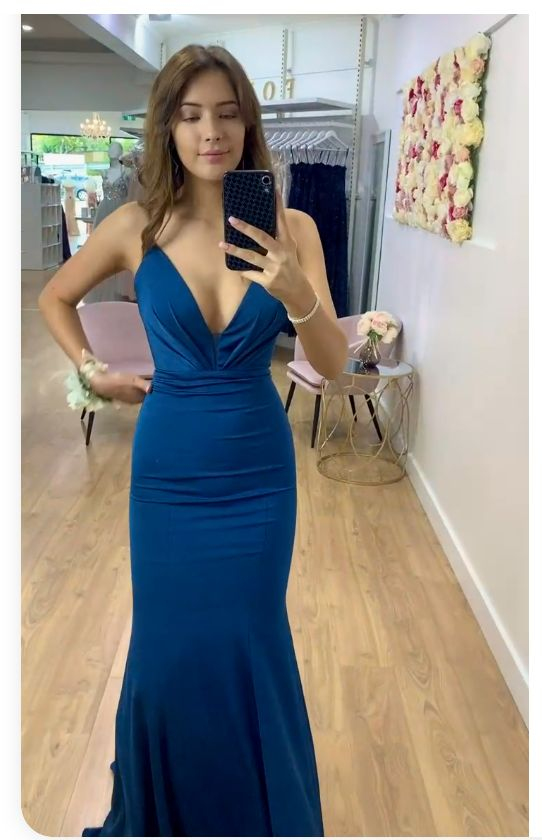 Charming V Neck Mermaid Long Prom Dress cc742