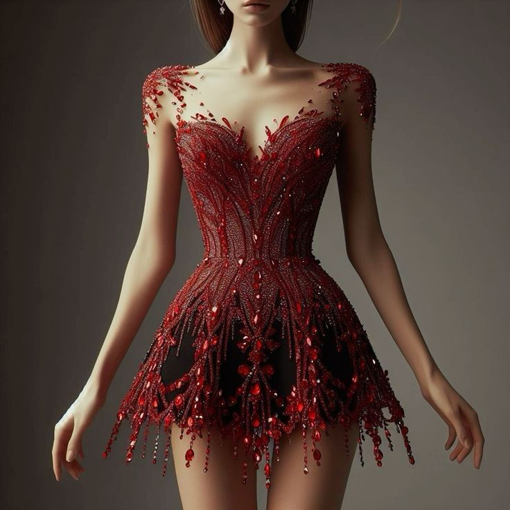 Gorgeous Red Sequin Beaded Short Cocktail Dress Homecoming Dress cc3356