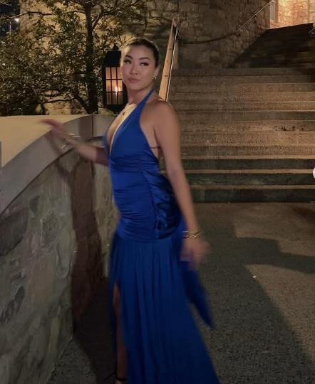 Sexy Royal Blue Halter Slit Satin Prom Dress Party Gown cc2335